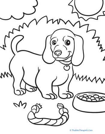 Weiner Dog Puppy Coloring Page