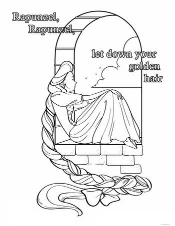 Rapunzel In Tower Coloring Page