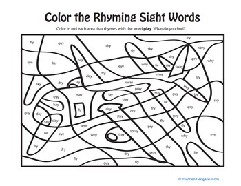 Color the Rhyming Sight Words III