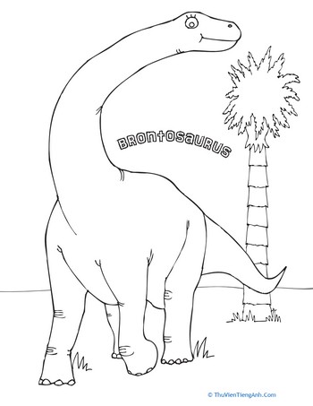 Black and White Brontosaurus Coloring Page