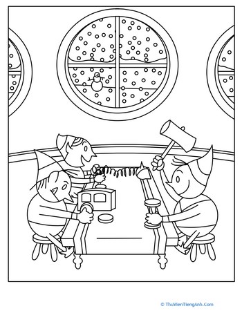 Color the Christmas Elves