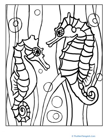 Color the Seahorses