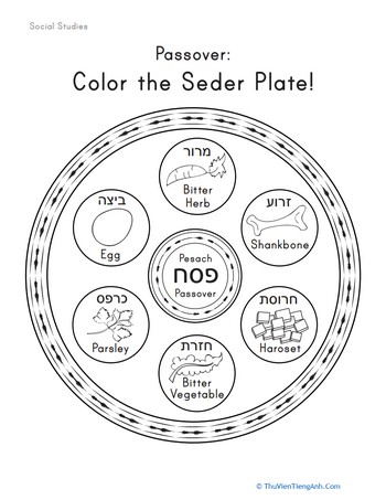 Color the Seder Plate