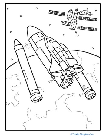 Spacecraft Launch Coloring Page
