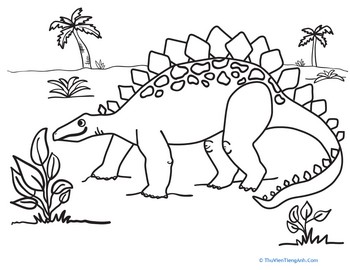 Color the Snacking Stegosaurus