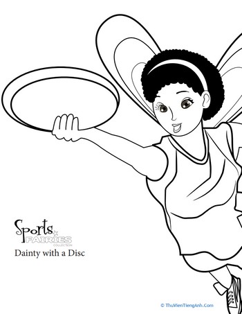 Color the Sports Fairy: Frisbee