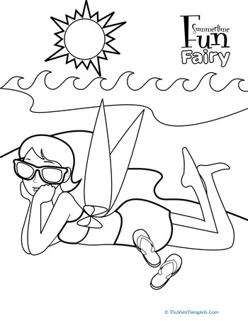 Sun Fairy Coloring Page