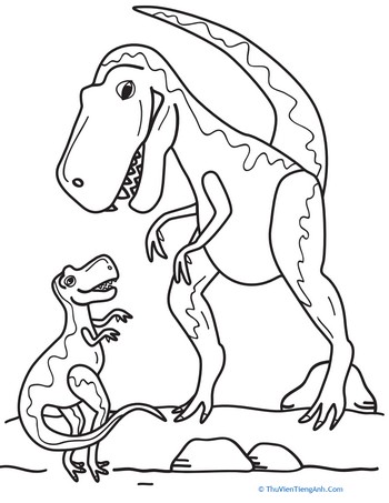 T-Rex Family Coloring Page