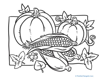 Color the Thanksgiving Harvest Food