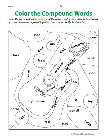 Color the Compound Words