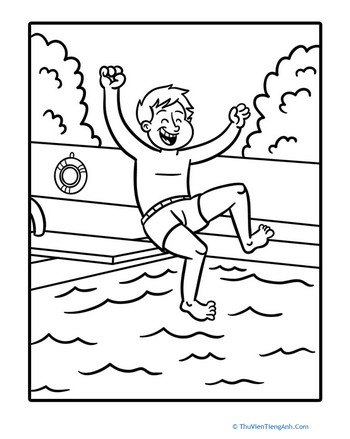 Swimming Coloring Page