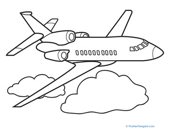 Jet Airliner Coloring Page