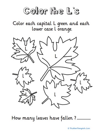 L Coloring Page: Leaftastic!