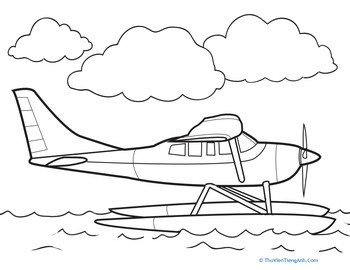 Color the Landing Seaplane