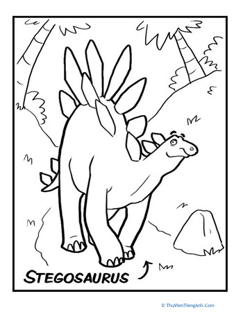 Smiling Stegosaurus Coloring Page
