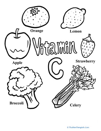 Color the Vitamin C Rich Foods