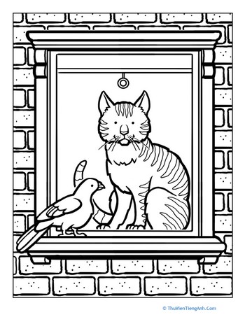 City Kitty Coloring Page