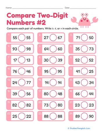 Compare Two-Digit Numbers #2