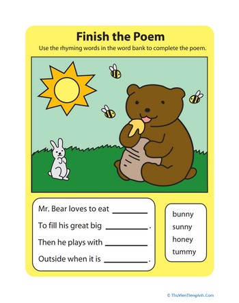 Complete the Poem: Mr. Bear