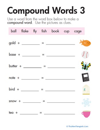 Word Addition: Compound Words 3