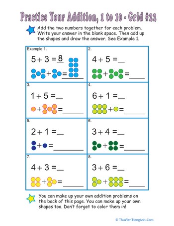 Count the Dots: Single-Digit Addition 22