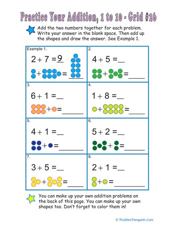 Count the Dots: Single-Digit Addition 26