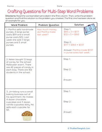 Crafting Questions for Multi-Step Word Problems