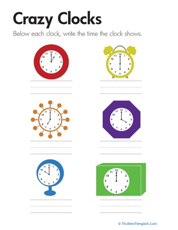 Telling Time: Crazy Clocks