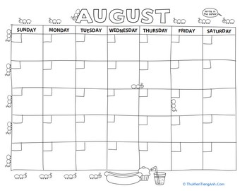 Create a Calendar: August