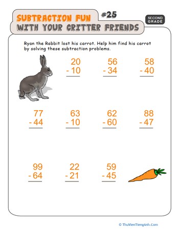 Critter Subtraction Fun #25