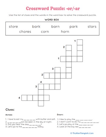 Crossword Puzzle: -or/-ar