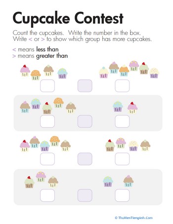 Comparing Cupcakes: Less Than and Greater Than