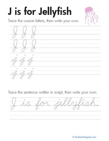 Cursive Handwriting: “J” is for Jellyfish