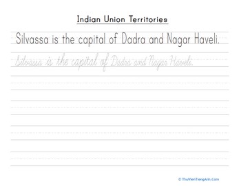 Dadra and Nagar Haveli Cursive Practice