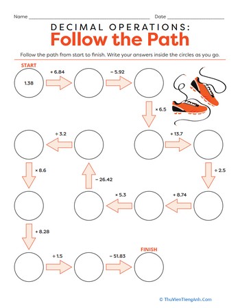 Decimal Operations: Follow the Path