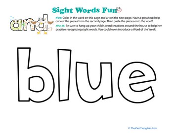 Spruce Up the Sight Word: Blue