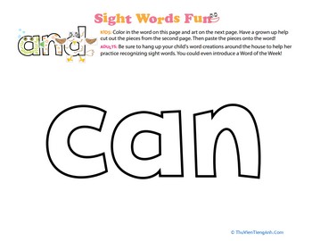 Spruce Up the Sight Word: Can