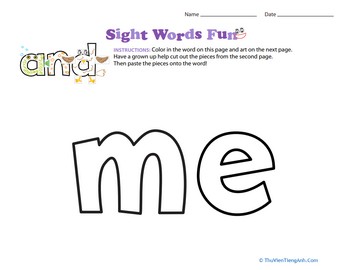 Spruce Up the Sight Word: Me