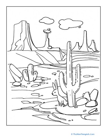 Desert Coloring Page