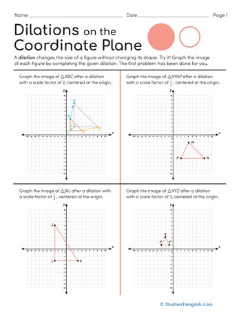Dilations on the Coordinate Plane