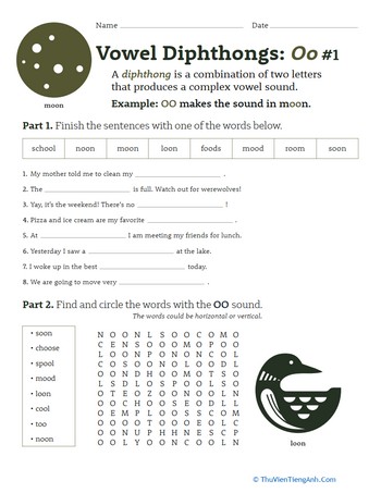 Vowel Diphthongs: OO #1