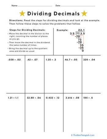 Dividing Decimals