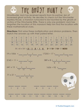 Multiplication and Division Practice: More Ghost Hunting