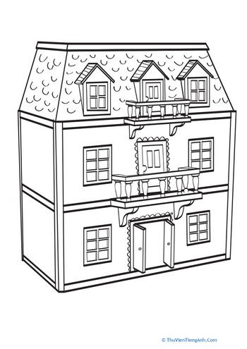 Dollhouse Coloring Page
