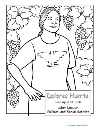 Dolores Huerta Coloring Page