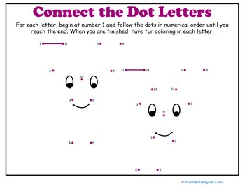 Dot-to-Dot Alphabet: Y