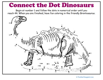 Dot-to-Dot Dinosaur: Brontosaurus
