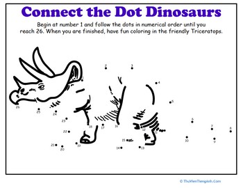 Dot-to-Dot Dinosaur: Triceratops