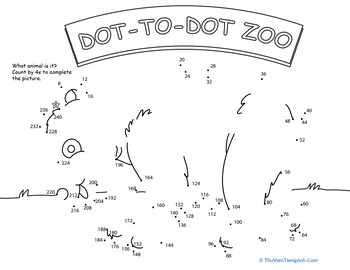 Dot to Dot Zoo: 4’s