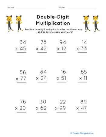 Double-Digit Multiplication